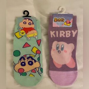 Crayon Shin Chan and Kirby socks